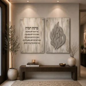 זוג תמונות ברכת הבית והאש שלי